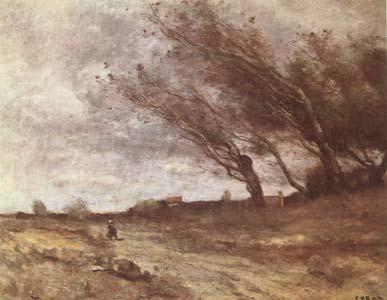 Jean Baptiste Camille  Corot Le Coup de Vent (The Gust of Wind) (mk09) Germany oil painting art